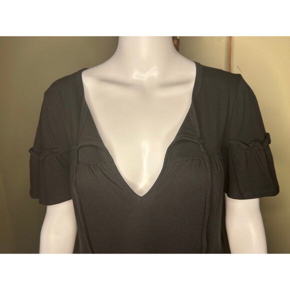 J. Crew Black Dress Short Tiered Flutter Sleeve Casual Knit NWT Size Small - Picture 4 of 10